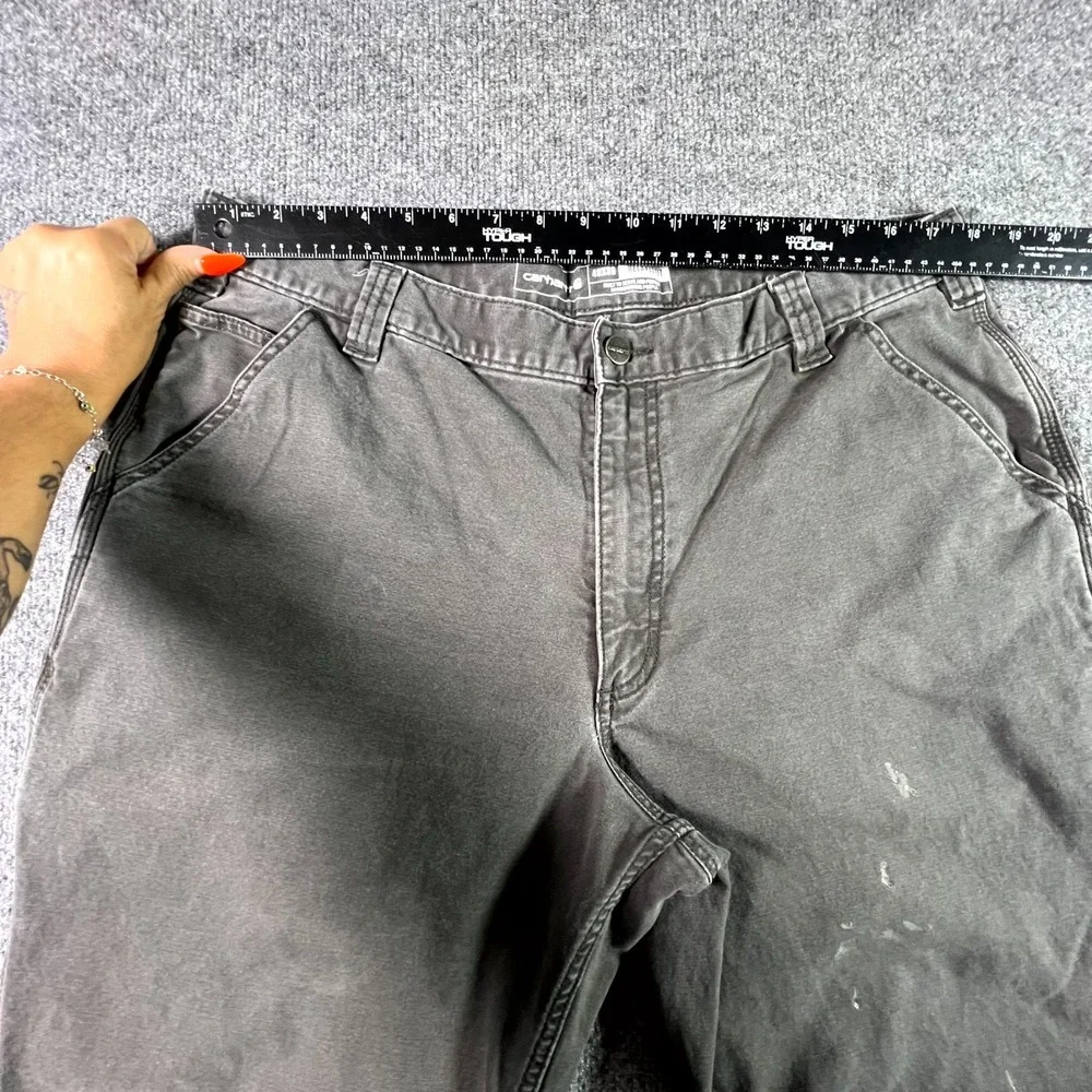 Carhartt Carpenter Pants Men's 40x30 Gray Relaxed Fit Straight Outdoor Workwear
